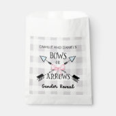 性別が弓または矢印を明らかにする赤ちゃんシャワー フェイバーバッグ (正面)
