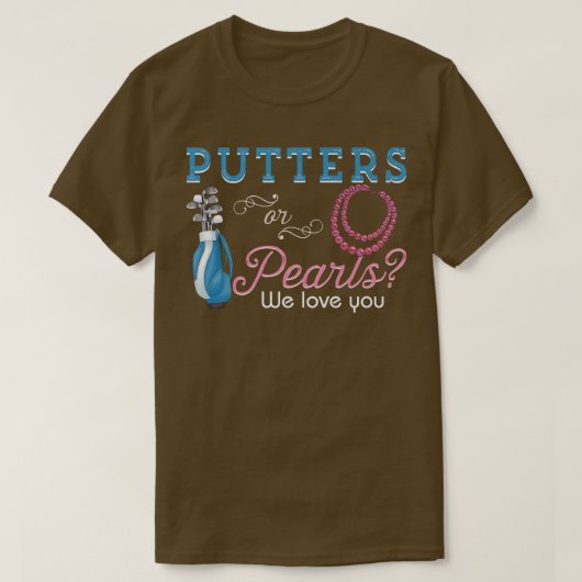 性別が愛する恋人のパターや真珠を明らかにする Tシャツ (デザイン正面)