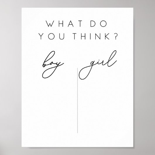 性別が推測ポスターボーイまたはガールを明らかにする ポスター (正面)