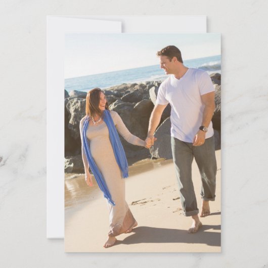 性別が青いピンクの水エレガント色のパーティーを表示 招待状 (裏面)