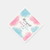 性別が青またはピンクを明かす彼または彼女の紙ナプキン スタンダードカクテルナプキン (角)