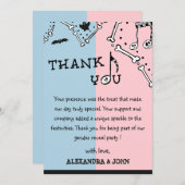 性別でサンキューカードの少年または少女を表示 サンキューカード (正面/裏面)