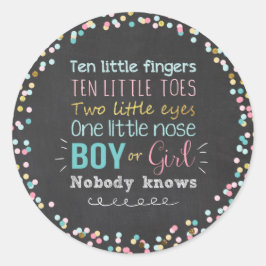 性別でシールを明かす封筒用シール男の子または女の子 ラウンドシール