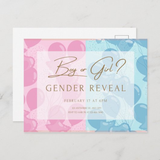 性別でパーティーの少年または少女を表示 ポストカード (正面/裏面)