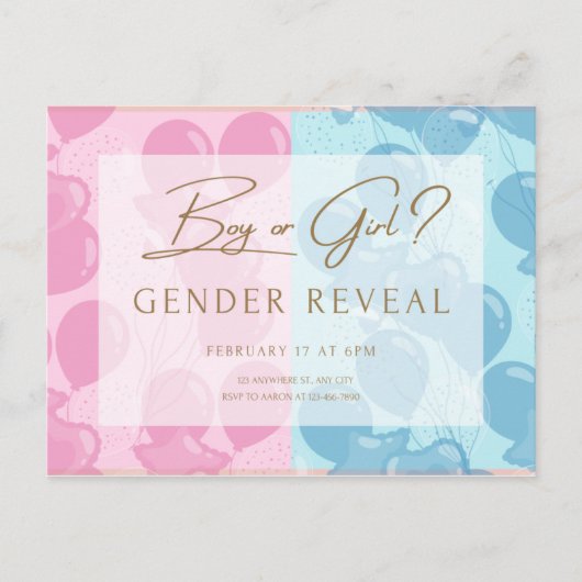 性別でパーティーの少年または少女を表示 ポストカード (正面)