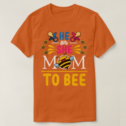 性別でパーティーを明かす母親が蜂に Tシャツ (デザイン正面)