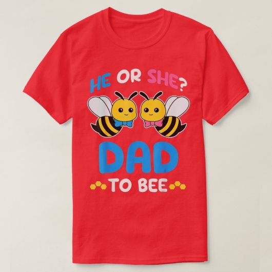 性別でパーティーを明らかにする彼または彼女が期待するパパ Tシャツ (デザイン正面)