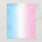 性別でパーティーピンクの青の予算招待状を表示 チラシ (裏面)