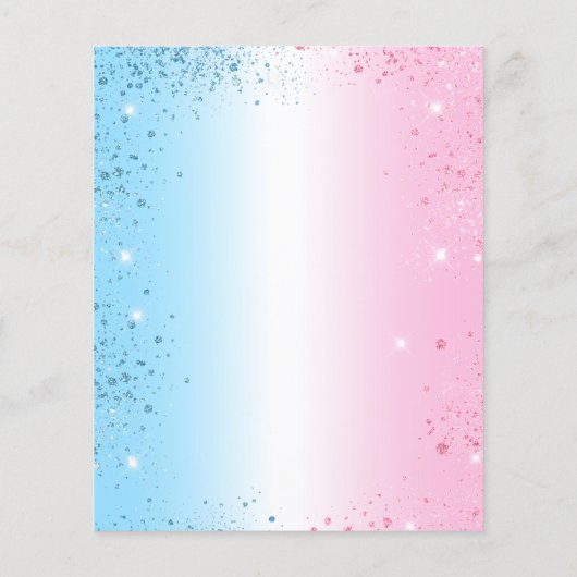 性別でパーティーピンクの青の予算招待状を表示 チラシ (裏面)