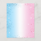 性別でパーティーピンクの青の予算招待状を表示 チラシ (裏面)