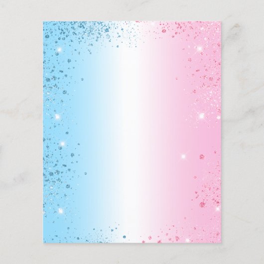 性別でパーティーピンクの青の予算招待状を表示 チラシ (裏面)