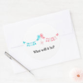 性別で男の子か女の子かを明らかにする ラウンドシール (封筒)