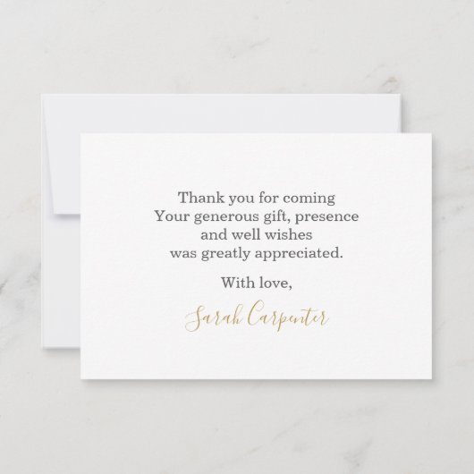 性別で表示さ感謝していれる ノートカード (裏面)