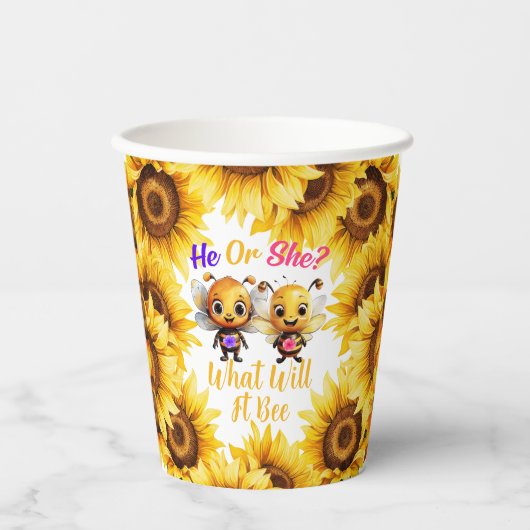 性別によって彼または彼女がシャワーを浴びる何かを明らかにする 紙コップ (正面)