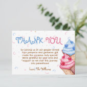 性別によるアイスクリームのピンクブルーの表示 サンキューカード (スタンド正面)