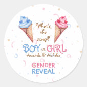 性別によるアイスクリームスクープの表示 ラウンドシール (正面)
