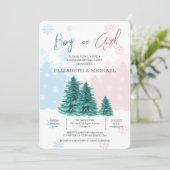 性別によるクリスマスの冬の招待パーティーの表示 招待状 (スタンド正面)