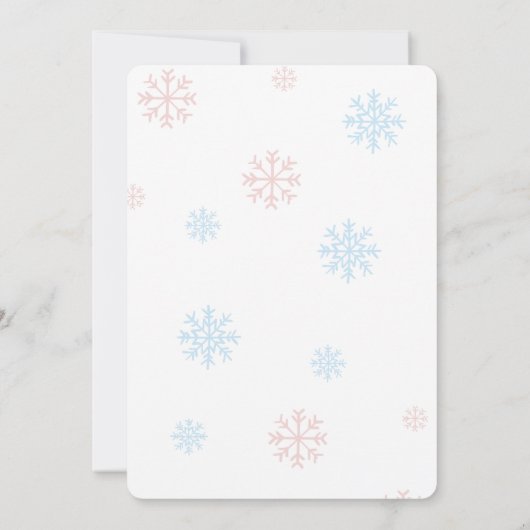 性別によるクリスマスの冬の招待パーティーの表示 招待状 (裏面)