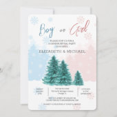 性別によるクリスマスの冬の招待パーティーの表示 招待状 (正面)