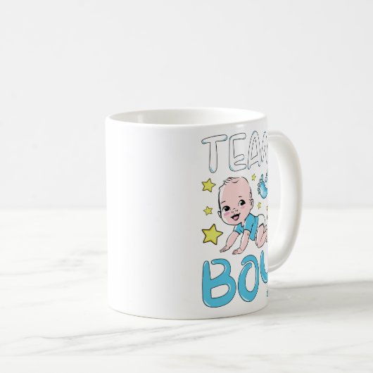 性別によるチームの少年のパーティーセットの表示 コーヒーマグカップ (正面右)