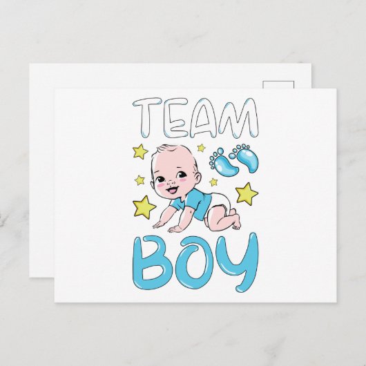 性別によるチームの少年のパーティーセットの表示 ポストカード (正面/裏面)