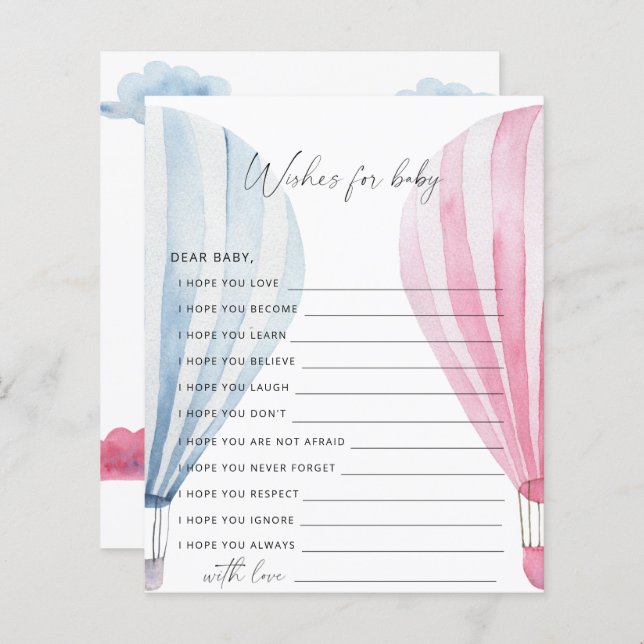 性別によるバルーンの表示 |ベビーゲーム (正面/裏面)