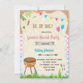 性別によるバーベキューパーティの招待状 招待状 (正面)