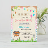 性別によるバーベキューパーティの招待状 招待状 (スタンド正面)