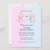 性別によるパーティの招待状 – ピンクまたは青の表示 招待状 (正面)
