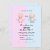 性別によるパーティの招待状 – ピンクまたは青の表示 招待状 (正面/裏面)