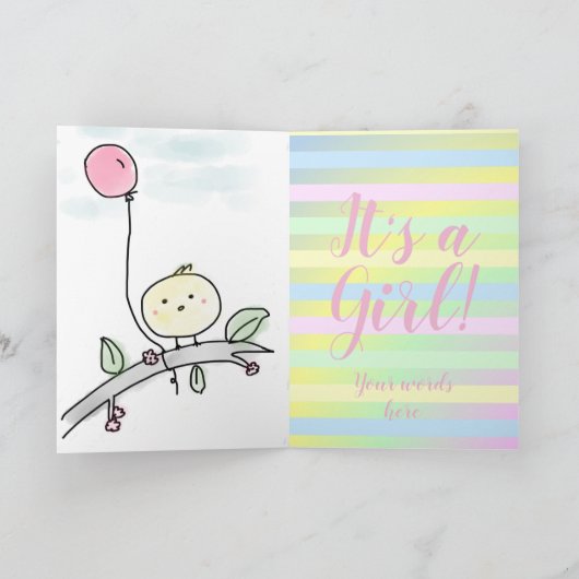 性別によるパーティーのぞき読み – ブーそれは女の子である 案内状 (内部)