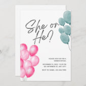 性別によるパーティーの少年または少女の気球 シーズンカード (正面/裏面)