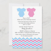 性別によるパーティーまたはベビーシャワー招待状の表示 招待状 (正面)