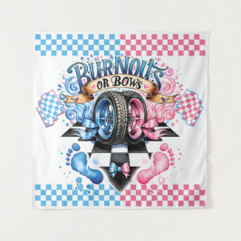 性別によるパーティーピンクの青の背景 タペストリー