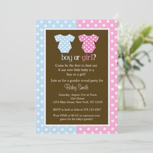 性別によるパーティーベビーシャワー招待状 招待状 (スタンド正面)