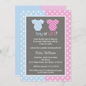 性別によるパーティーベビーシャワー招待状 招待状 (正面/裏面)