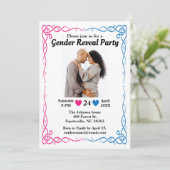 性別によるパーティー写真招待状 招待状 (スタンド正面)