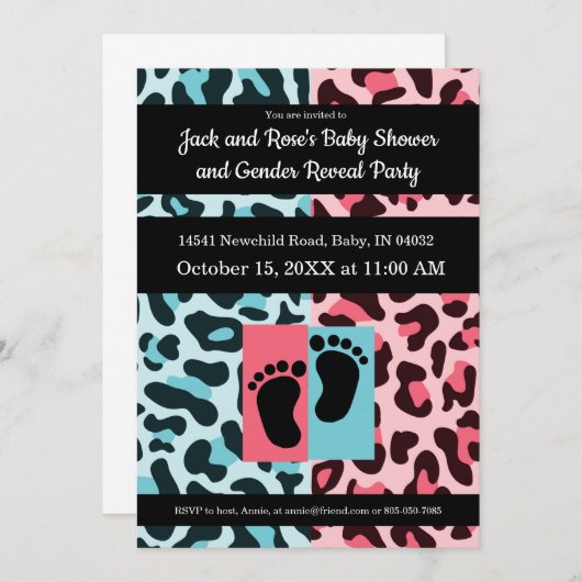 性別によるパーティー招待状招待状 招待状 (正面/裏面)