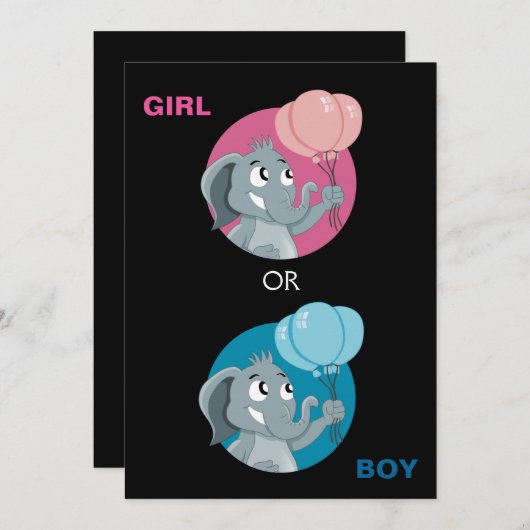 性別によるパーティー招待状 招待状 (正面/裏面)