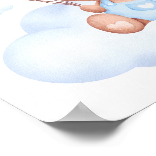 性別によるパーティー歓迎サインteddy bearsの表示 ポスター (角)