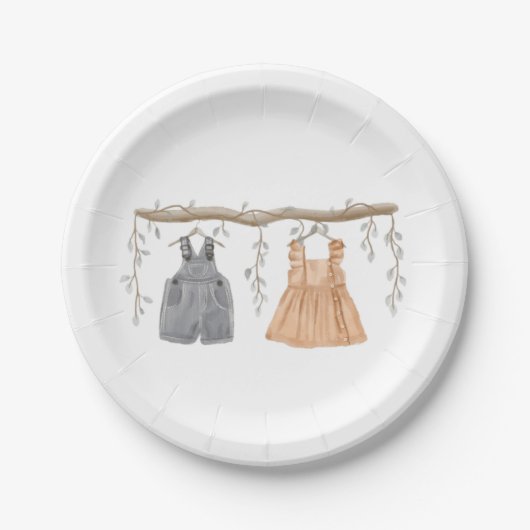 性別によるパーティー、彼または彼女、パーティー用品の表示 ペーパープレート (正面)