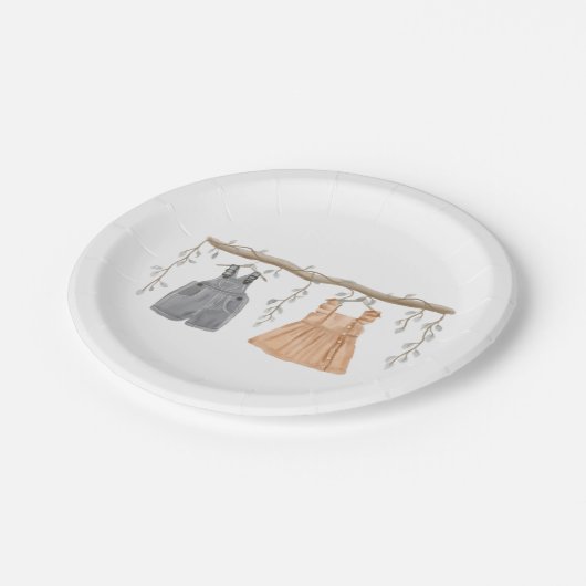 性別によるパーティー、彼または彼女、パーティー用品の表示 ペーパープレート (アングル)