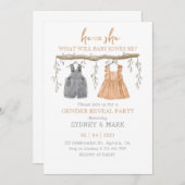 性別によるパーティー、性別による表示、本人 招待状 (正面/裏面)