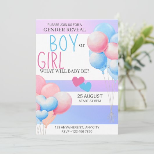 性別によるパーティー、男の子または女の子、ピンクと青の表示 シーズンカード (スタンド正面)