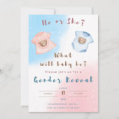 性別によるパーティー、男の子または女の子、ピンクと青の表示 シーズンカード (正面)