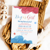 性別によるピンクとブルーのパーティー 招待状