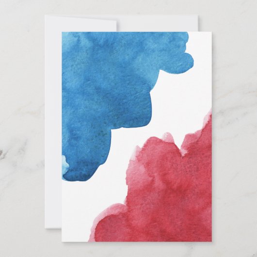 性別によるピンクとブルーのパーティー 招待状 (裏面)