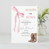 性別によるブーツまたは弓の招待の表示 招待状 (スタンド正面)