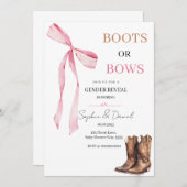 性別によるブーツまたは弓の招待の表示 招待状 (正面/裏面)