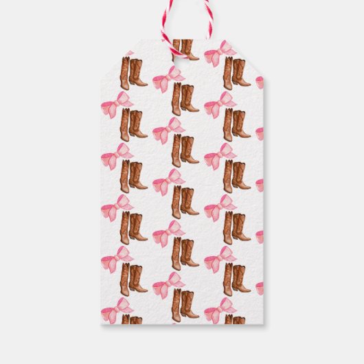 性別によるブーツまたは弓の表示 ギフトタグ (裏面)